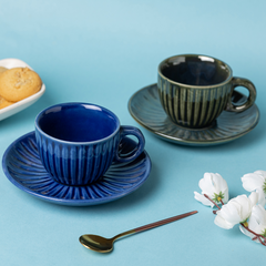 Prussian Tea Cup and Saucer | Blue