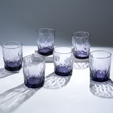 Amethyst Purple Wavy Textured Drinking - Set of 6