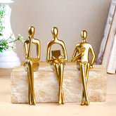 Golden Sitting Figurines | Set of 3