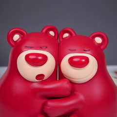 Adorable Red Bear Hug Bookends