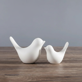 White Scandinavian Style Ceramic Bird | Set of 2
