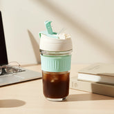 Iced Coffee Sipper with Mint Silicone Grip