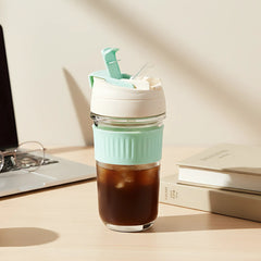 Iced Coffee Sipper with Mint Silicone Grip