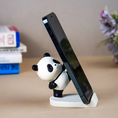 Panda-Shaped Phone Holder in Black and White