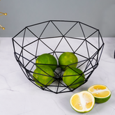 Black Geometric Metal Fruit Basket