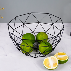 Black Geometric Metal Fruit Basket