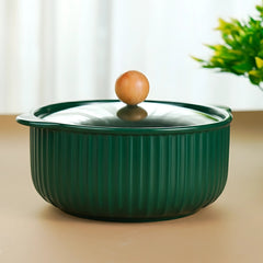Dark Green Ceramic Casserole