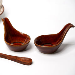Unique Spoon-Shaped Ceramic Dip Bowls