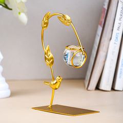 Golden Bird Design Planter Stand