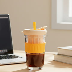 Orange Silicone Grip Sipper with Infuser