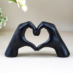 Black Heart Hands Figurine