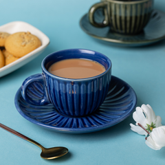 Prussian Tea Cup and Saucer | Blue