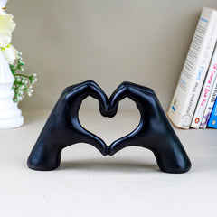 Black Heart Hands Figurine