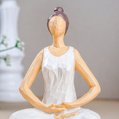 Yoga Figurine in White with Neutral Accents