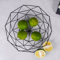 Black Geometric Metal Fruit Basket