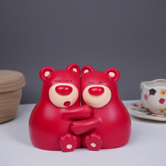 Adorable Red Bear Hug Bookends