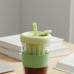 Green Silicone Grip Sipper with Infuser
