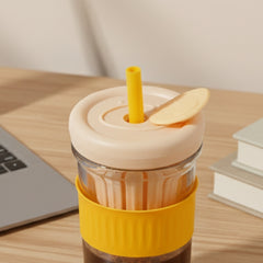 Orange Silicone Grip Sipper with Infuser