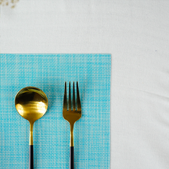 Teal Solid Textured Mat | Set of 2,4,6