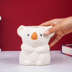 Charming Speckled Ceramic Koala Planter - Large