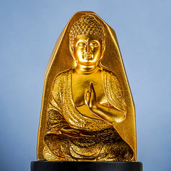 Gold Buddha Incense Holder with Meditation Aura Design