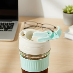 Iced Coffee Sipper with Mint Silicone Grip