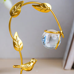 Golden Bird Design Planter Stand