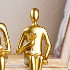 Golden Sitting Figurines | Set of 3