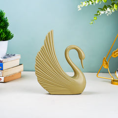White and Gold Swan Couple Figurines