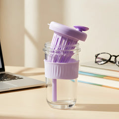 Violet Silicone Grip Sipper with Infuser