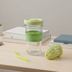 Green Silicone Grip Sipper with Infuser