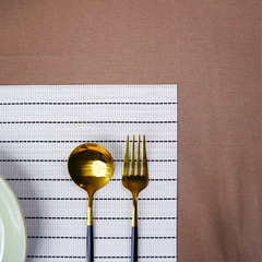 White Striped Table Mats | Set of 2,4,6