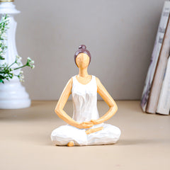 Yoga Figurine in White with Neutral Accents