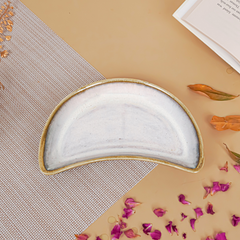 Ivory Ceramic Mug and Crescent Plate Set