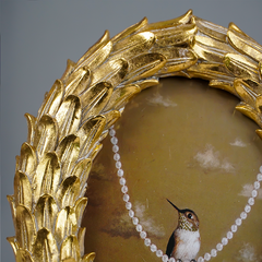 Gold Leaf Pattern Oval Photo Frame