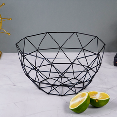 Black Geometric Metal Fruit Basket