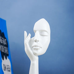 White Abstract Face Sculptures Set of 3