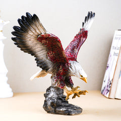 Eagle Sculpture with Red and Brown Feathers