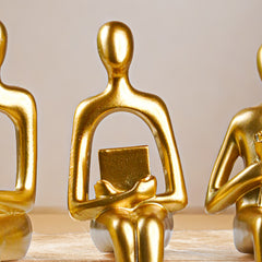 Golden Sitting Figurines | Set of 3