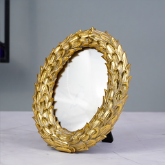 Gold Leaf Pattern Oval Photo Frame