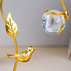 Golden Bird Design Planter Stand