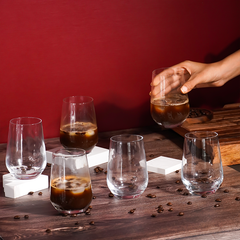 Modern Curved Tapered Design Glasses - Set of 6