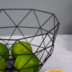 Black Geometric Metal Fruit Basket