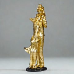 Golden Family Embrace Sculpture