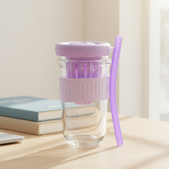 Violet Silicone Grip Sipper with Infuser