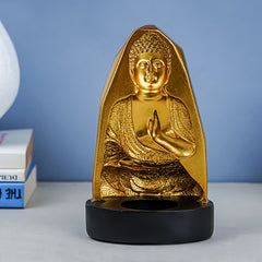 Gold Buddha Incense Holder with Meditation Aura Design