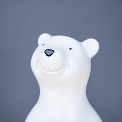 White Polar Bear Decorative Tray with Gold Plate