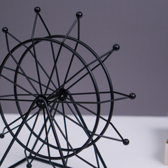 Black Metal Ferris Wheel Decorative Accent