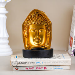 Golden Buddha Head Candle Holder