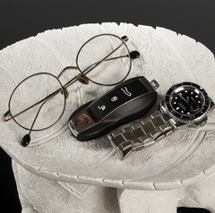 White Resin Elephant with Leaf Platter